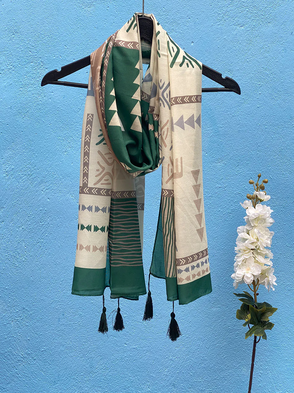 شال میکس سبز نخی مادام بلا