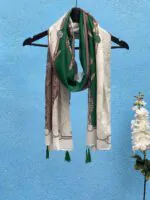 شال میکس سبز نخی مادام بلا