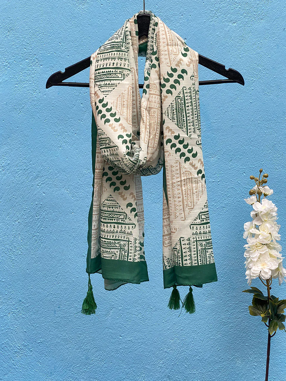 شال میکس سبز نخی مادام بلا