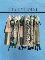 شال میکس سبز نخی مادام بلا