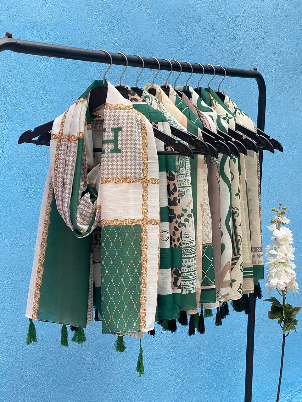 شال میکس سبز نخی مادام بلا