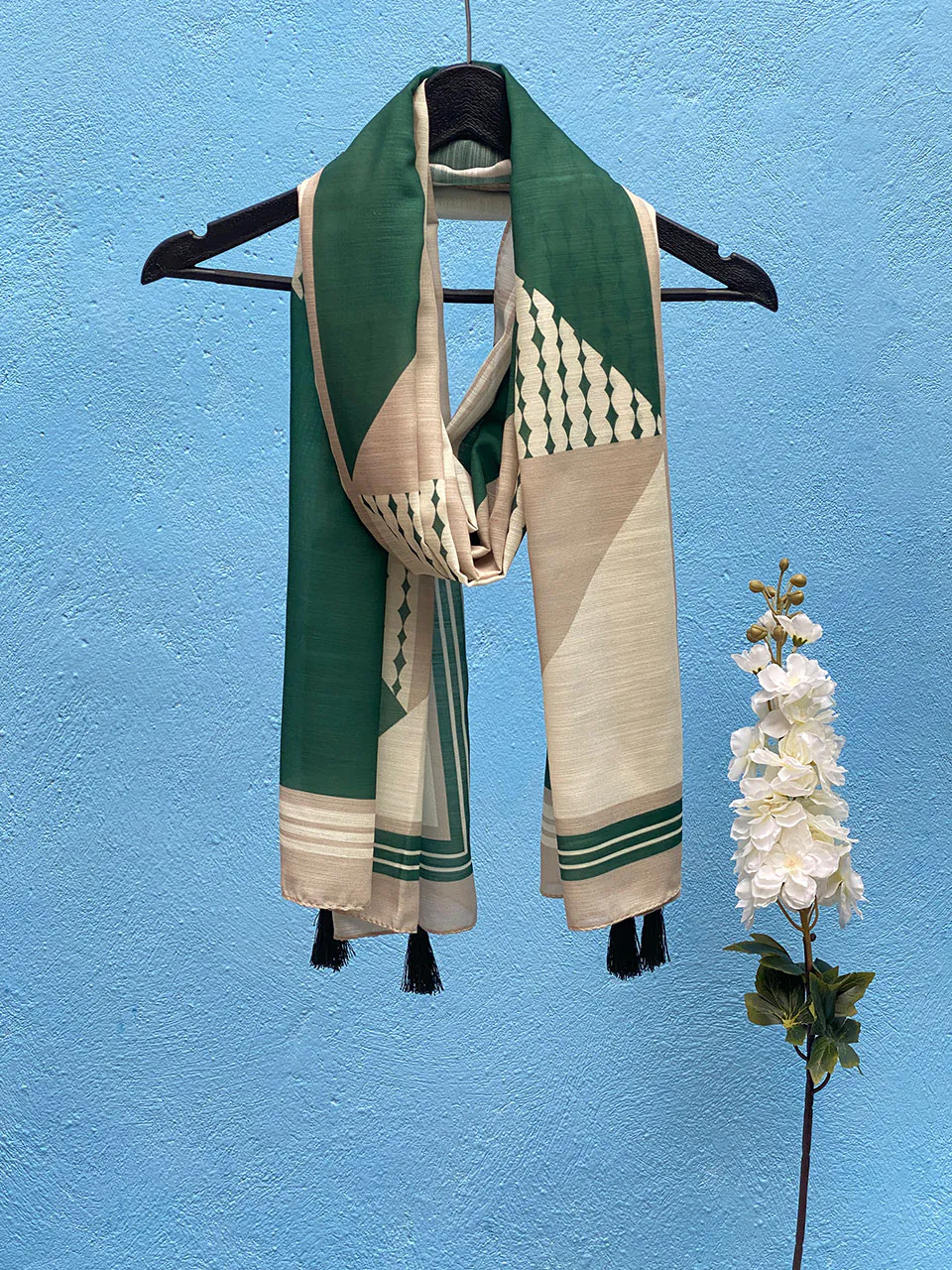 شال میکس سبز نخی مادام بلا