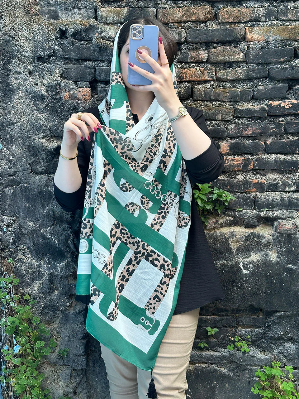 شال میکس سبز (4817) - Image 2