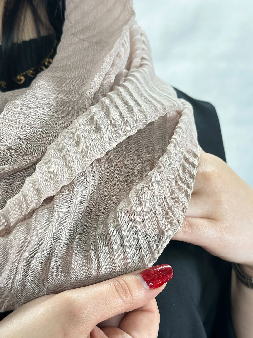 شال سوپرنخ صدفی تک رنگ مادام بلا رشت