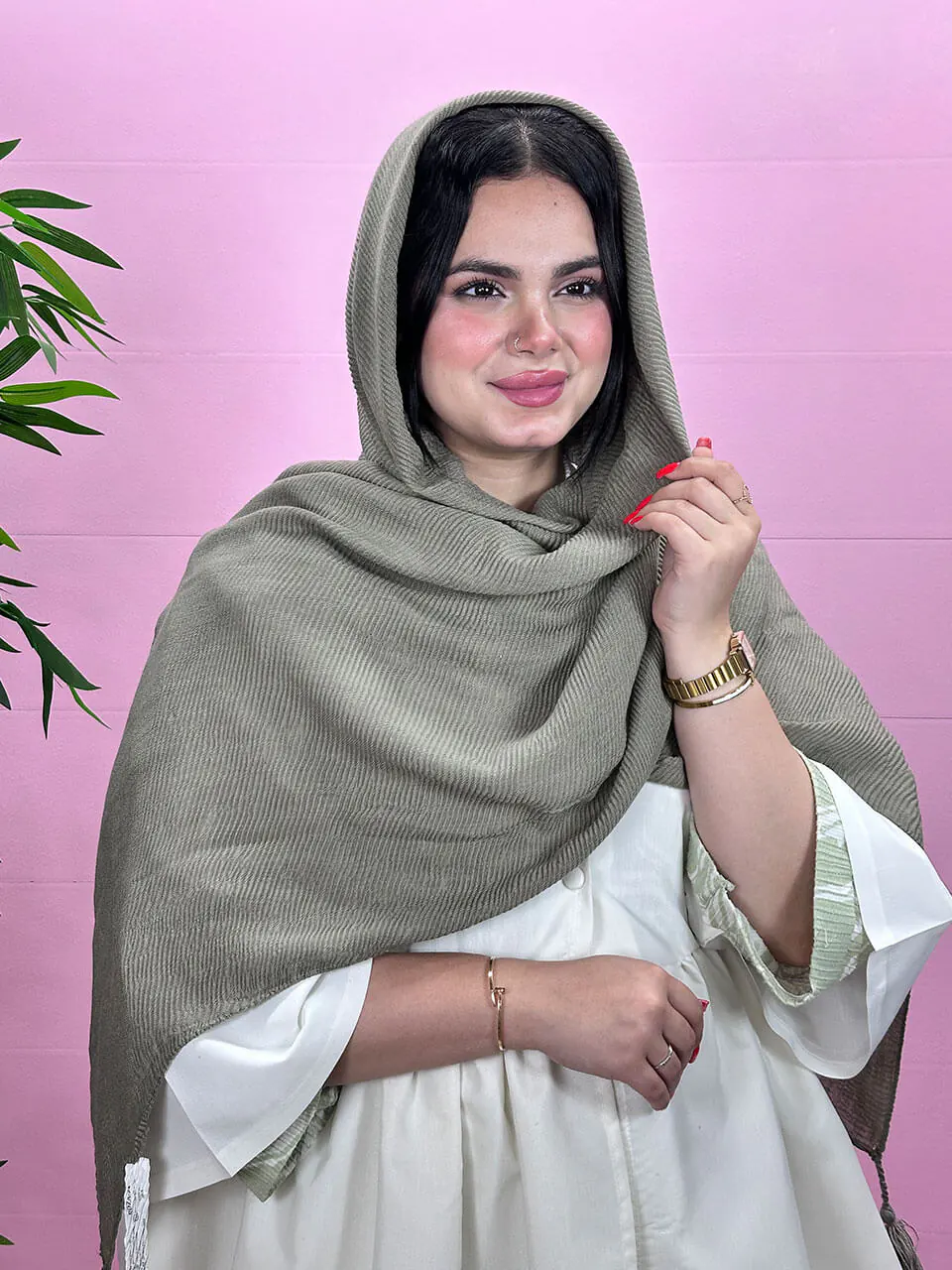 شال پلیسه جناغی پاییزه شال و روسری مادام بلا