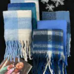 بیگ اسکارف آبی موهر وارداتی مادام بلا