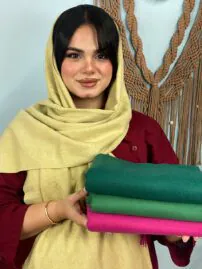 شال موهر تک رنگ ضخیم مادام بلا
