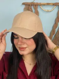 کلاه چرم پره دار تک رنگ مادام بلا