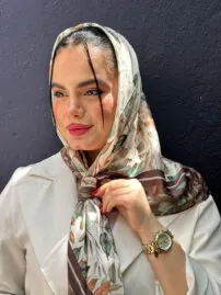 روسری ابریشم طرحدار رنگی