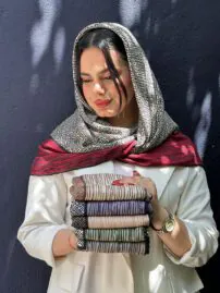 روسری لبه دست دوز شال مادام بلا