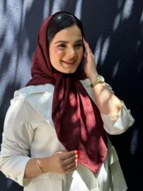 روسری ژاکارد تک رنگ ساده