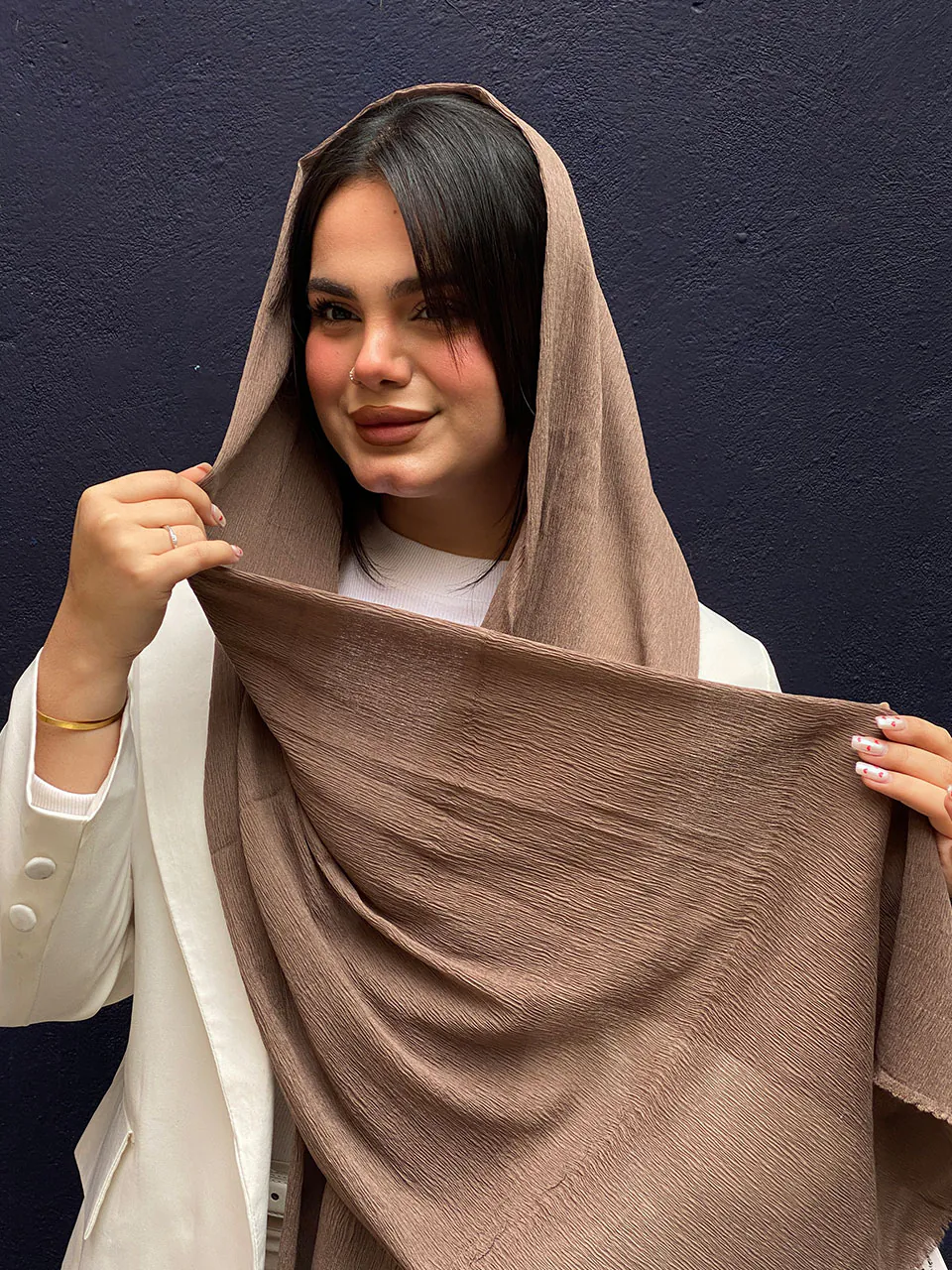 شال نخی تک رنگ زنانه نک مادام بلا