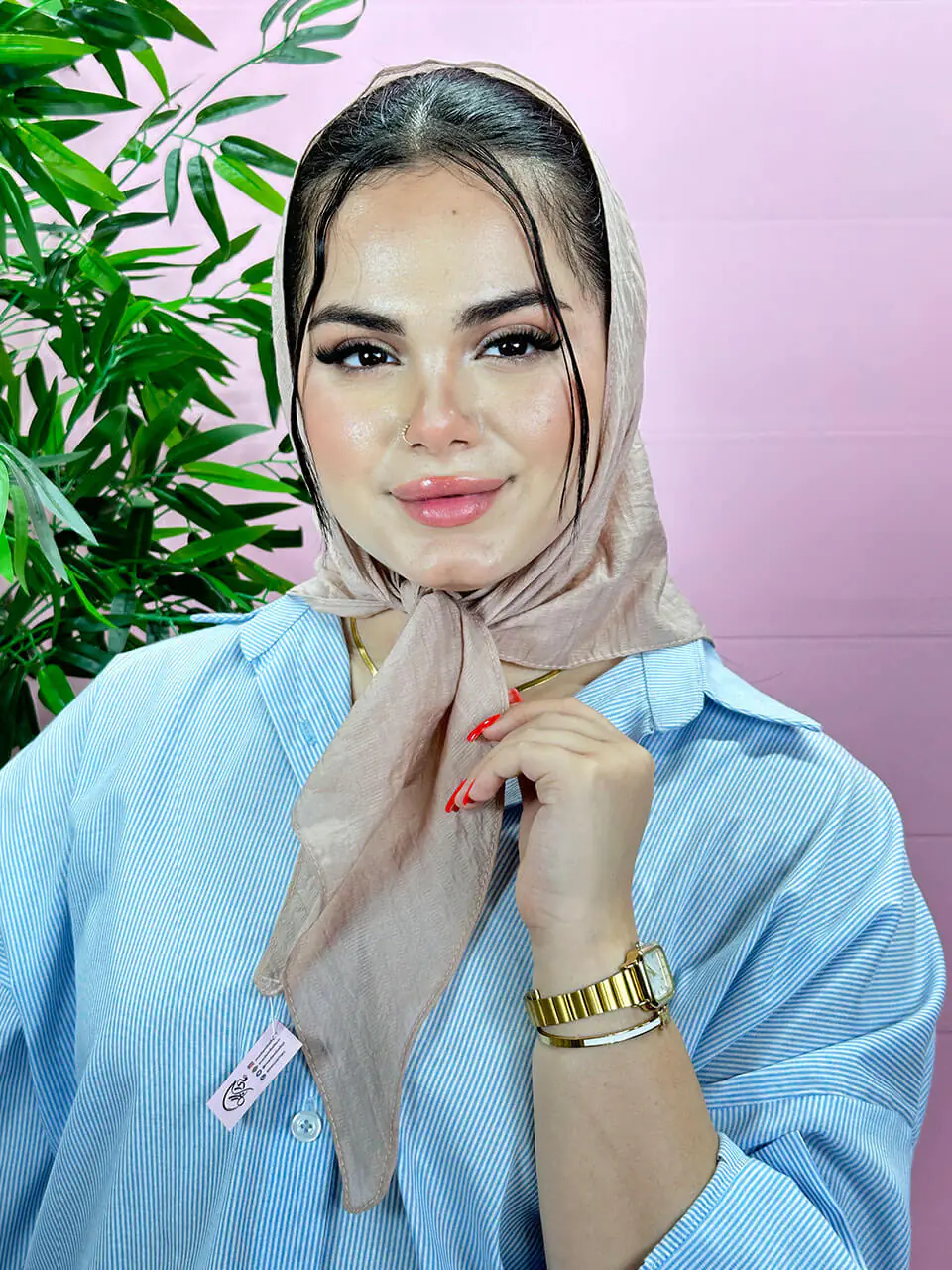 6313-1 روسری سه گوش تک رنگ اسلپ