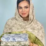 شال پلیسه گل نخی