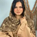 شال پلنگی نخی پلیسه