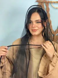 شال شیشه ای دور نوار توری مادام بلا