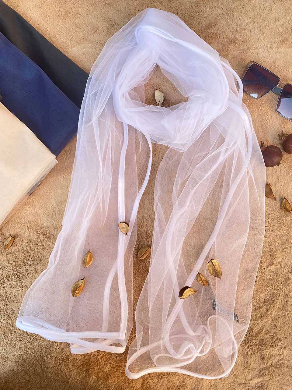 4645-min شال شیشه ای دور نوار توری مادام بلا