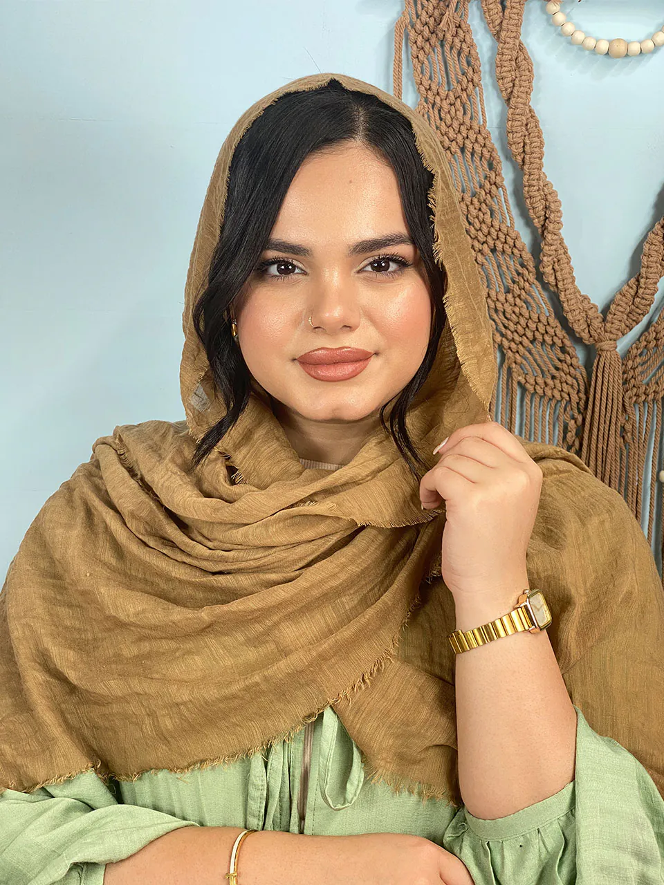 شال نخی تک رنگ