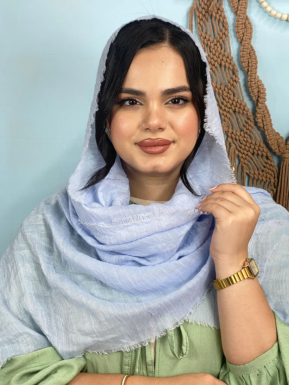 شال نخی تک رنگ