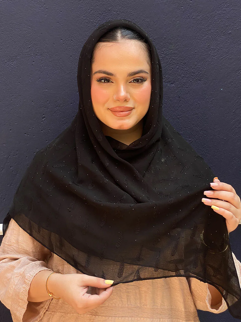 روسری مشکی طرحدار یاخما