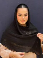 روسری مشکی طرحدار یاخما