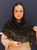 روسری مشکی طرحدار یاخما