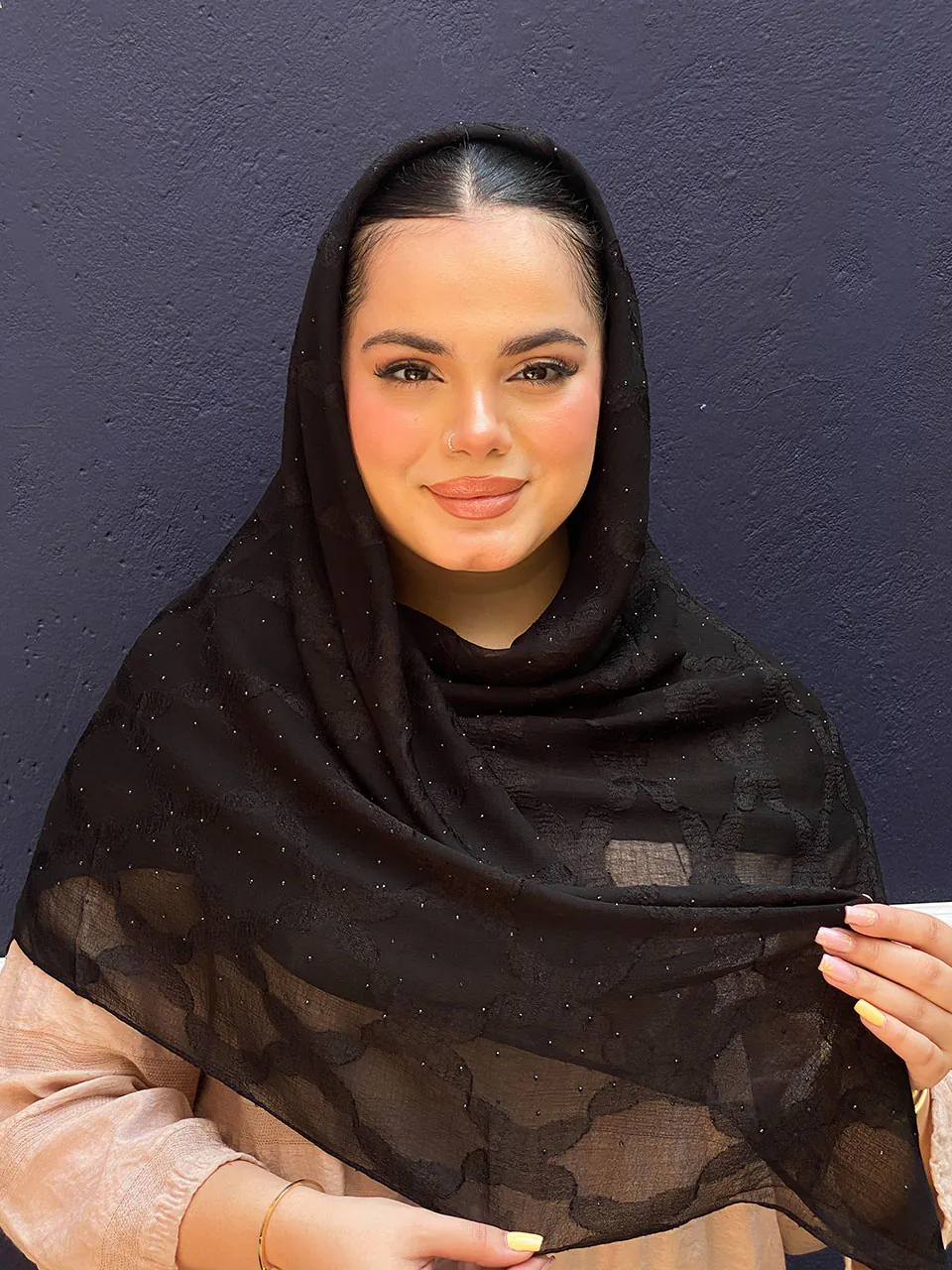 روسری مشکی طرحدار یاخما