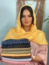 شال پلیسه توپی نخی