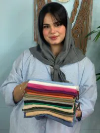 روسری نخی تک رنگ زنانه مادام بلا