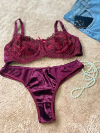 ست لباس زیر گیپور و مخمل