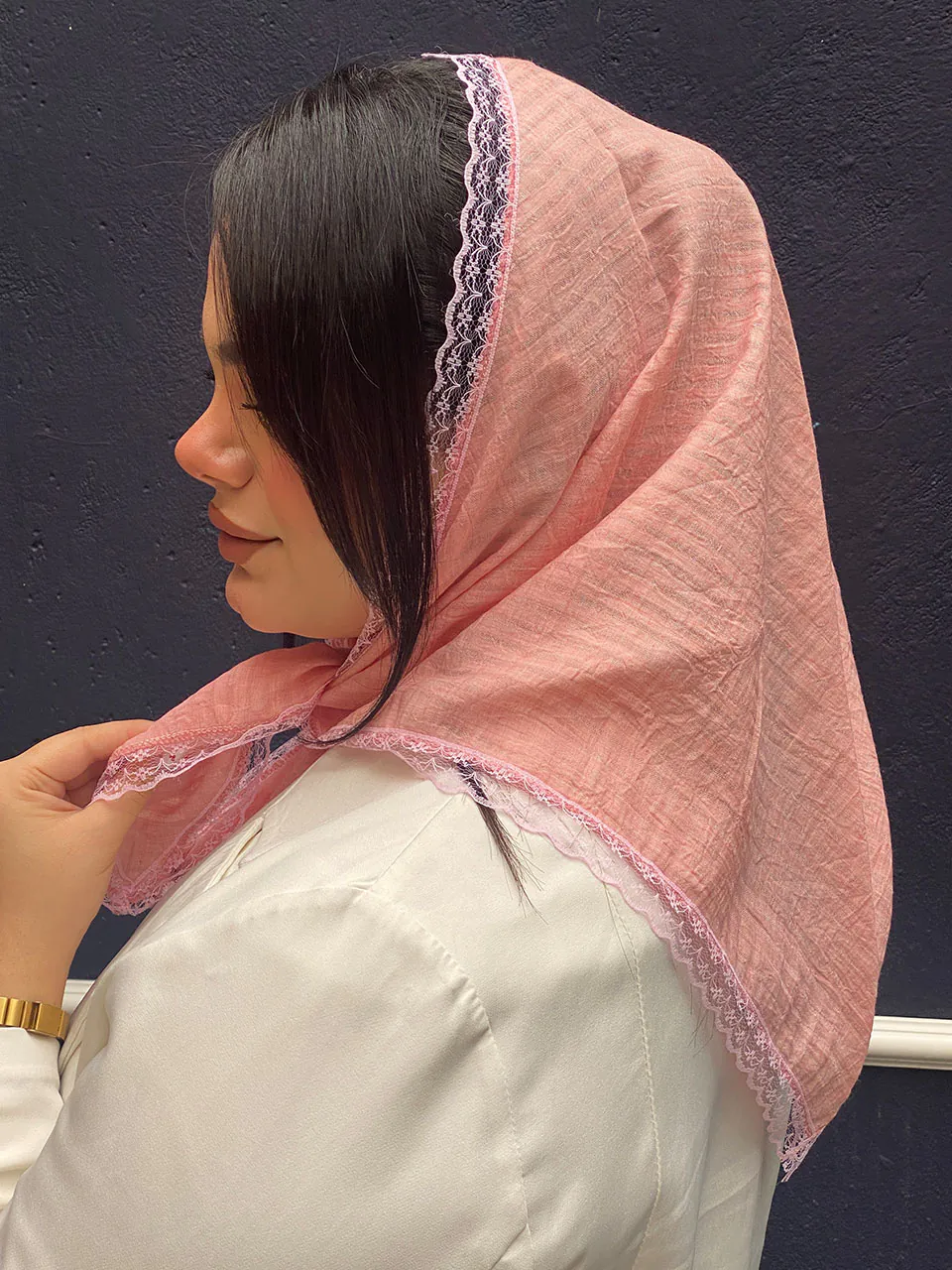 روسری سه گوش لبه تور مادام بلا