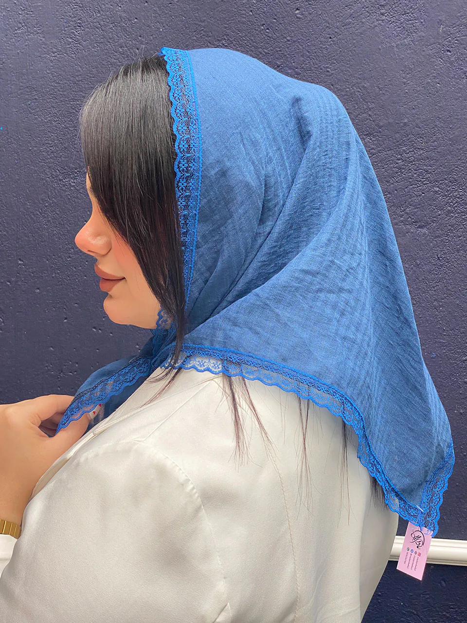 روسری سه گوش لبه تور مادام بلا