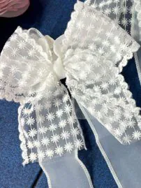 گیره پاپیون تور سفید مادام بلا