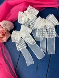 گیره پاپیون تور سفید مادام بلا