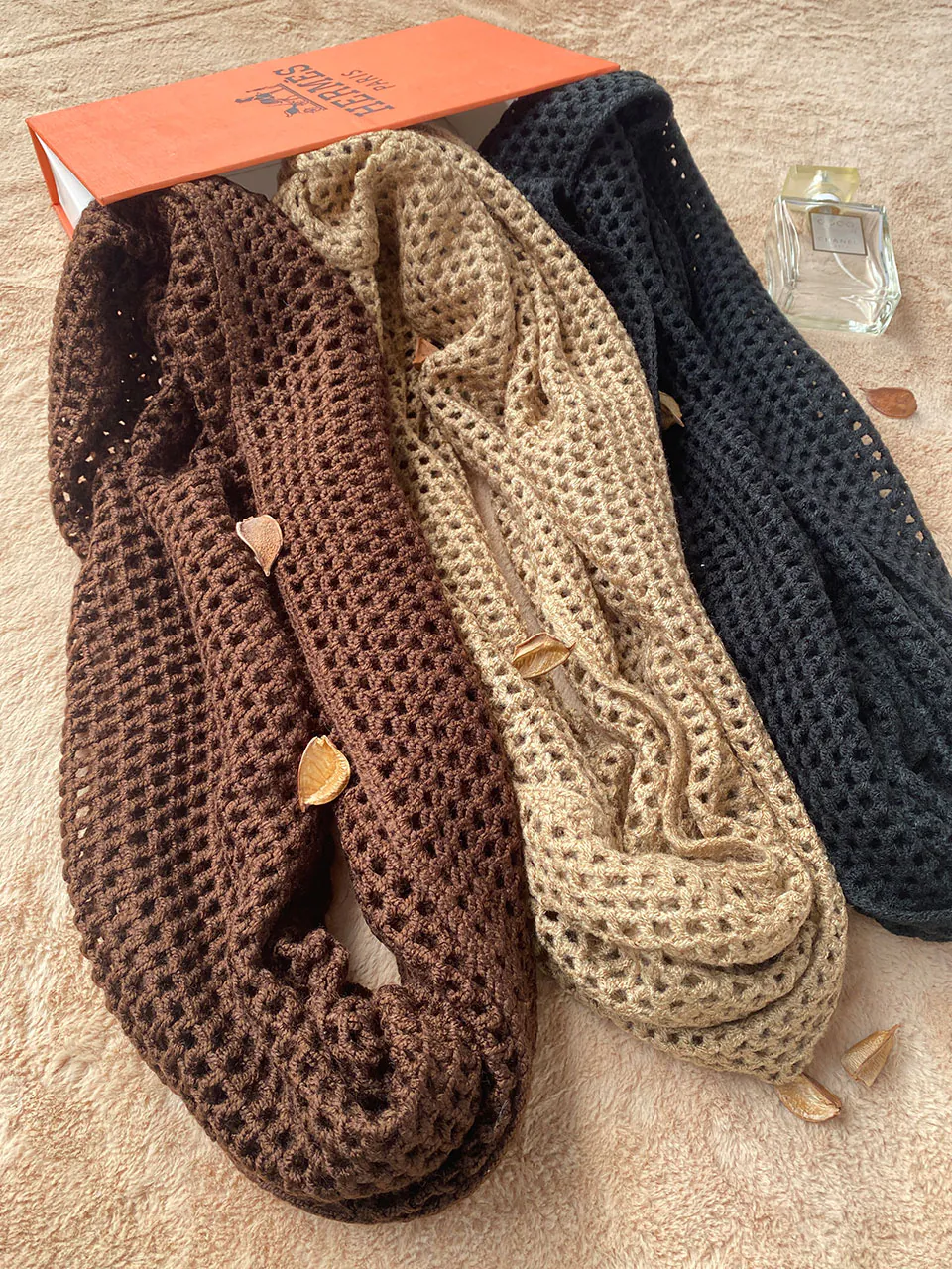 شال رینگی کتان پنبه ای