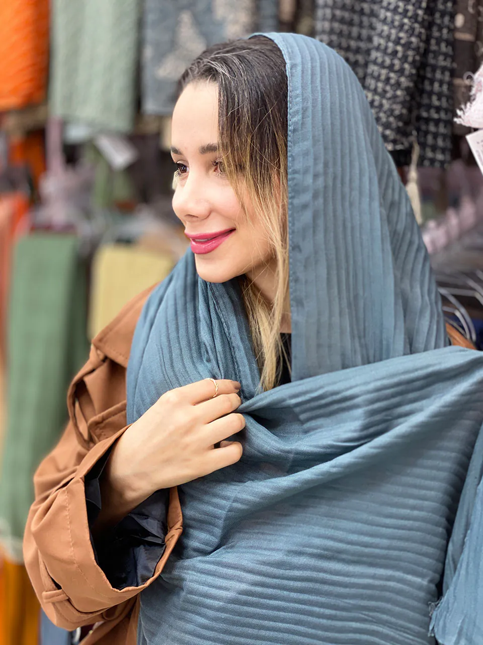 شال پلسه نخی بهاره شال مادام بلا