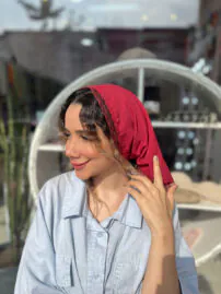 روسری سه گوش لبه توری رها