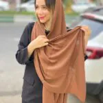 شال نخی برشکا تک رنگ