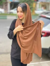 شال نخی برشکا تک رنگ