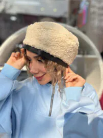 کلاه برت چرم دخترانه