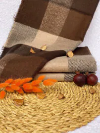 شال موهر ضخیم چهارخونه مادام بلا