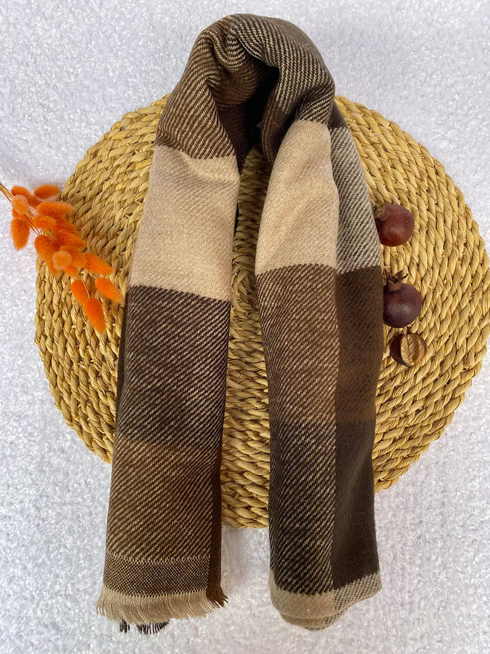 شال موهر ضخیم چهارخونه مادام بلا