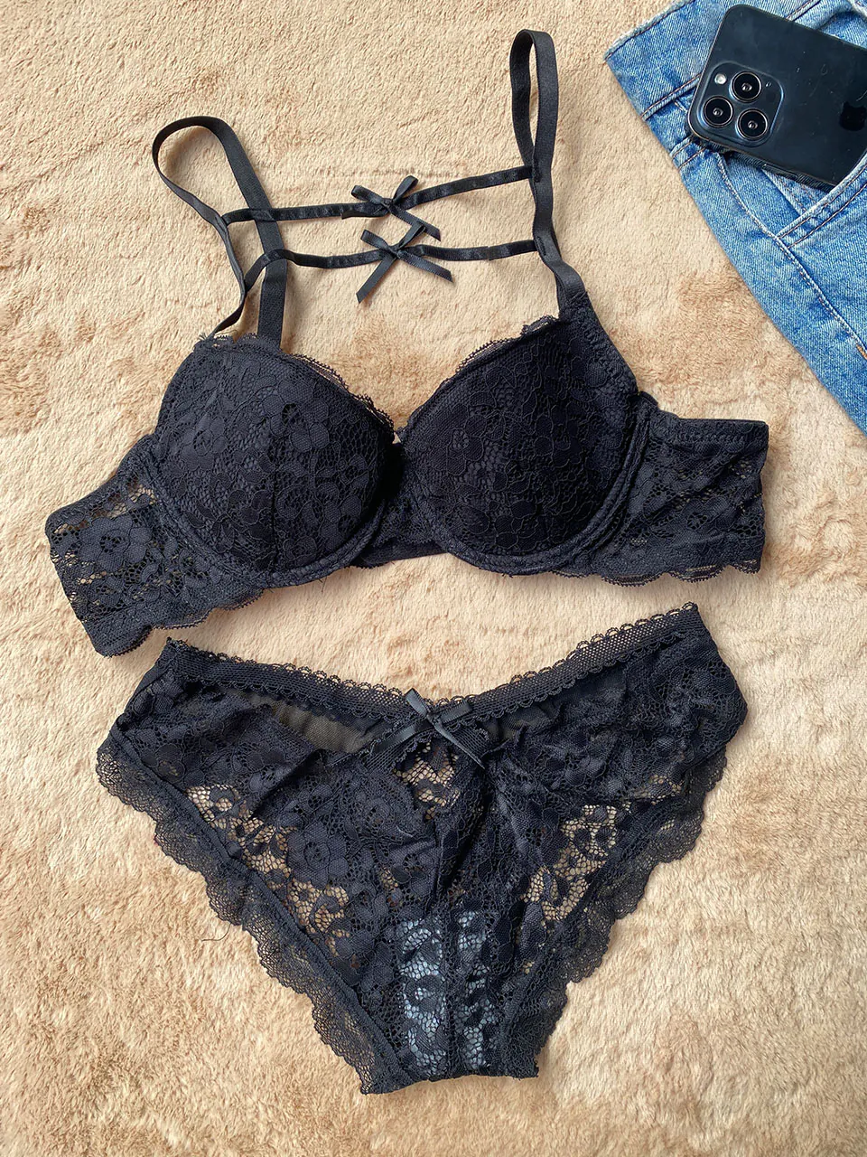 ست لباس زیر اروپایی دانتل دخترونه