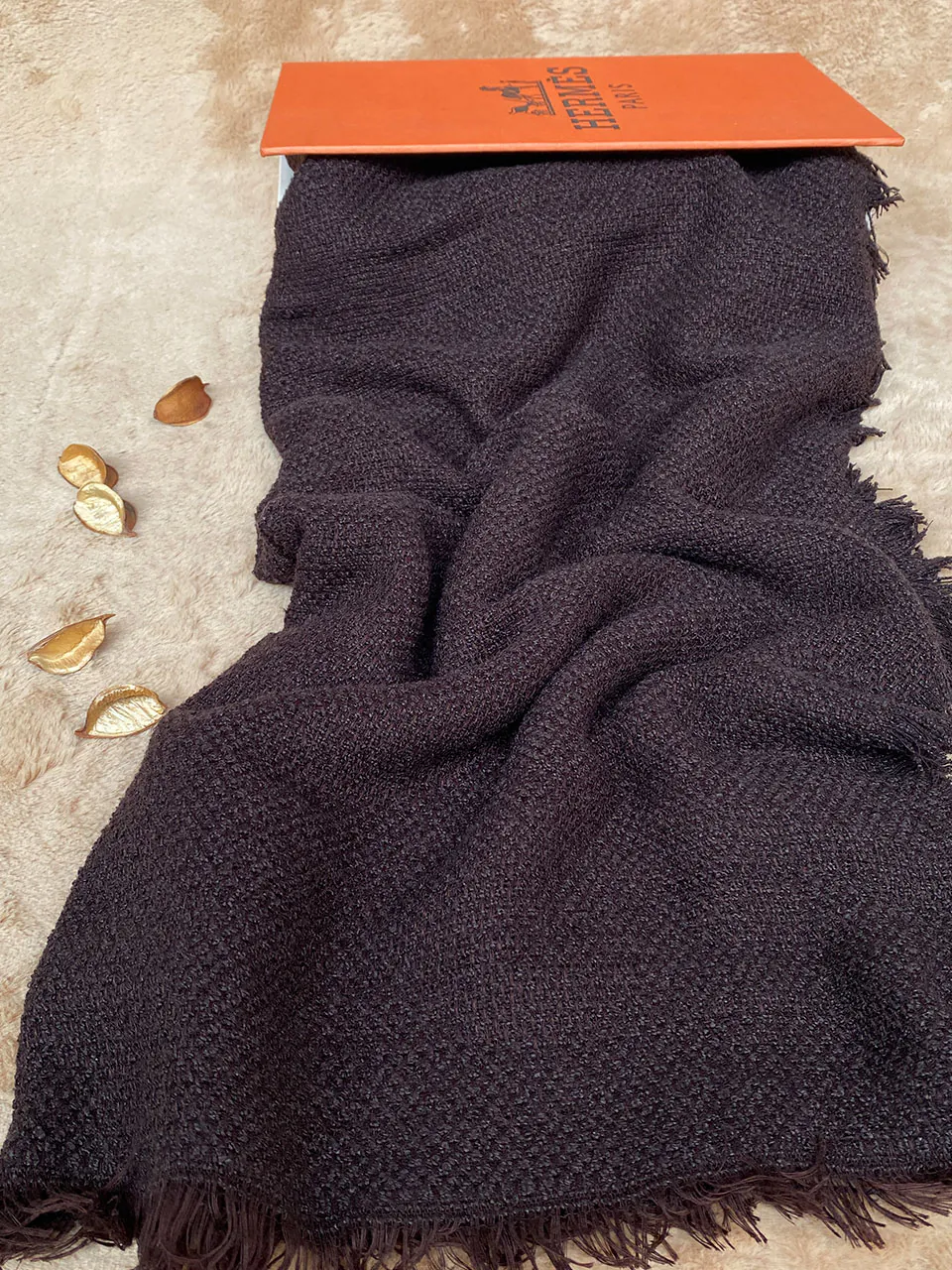 شال کنفی تک رنگ دورریش