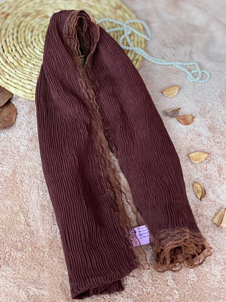 شال برشکا پلیسه ریز شال مادام بلا