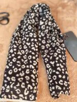 شال پلیسه پلنگی دور گان مادام بلا