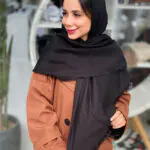 روسری تک رنگ مشکی کشمیر