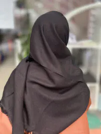 روسری تک رنگ مشکی کشمیر