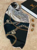 روسری کرپ حریر طرحدار زنانه