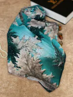 روسری کرپ حریر طرحدار زنانه